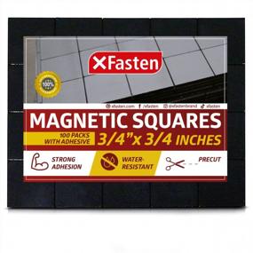 img 4 attached to Магнитные квадраты XFasten с клейкой подложкой 3/4 дюйма X 3/4 дюйма (набор из 100) Двусторонний магнитный клей-магниты для магнитных визитных карточек, организации холодильника и проектов «сделай сам»