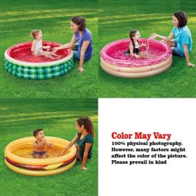 img 3 attached to Надувной детский бассейн, бассейн с мороженым и гамбургером с арбузом, летний бассейн с водой, 45-дюймовый бассейн с питболом