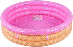 img 4 attached to Inflatable Kiddie Pool, Watermelon Hamburger Ice Cream Swimming Pool, Summer Water Play Pool, 45 Inch Pit Ball Splash Pool