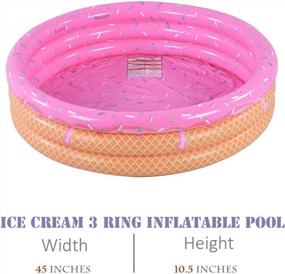 img 1 attached to Inflatable Kiddie Pool, Watermelon Hamburger Ice Cream Swimming Pool, Summer Water Play Pool, 45 Inch Pit Ball Splash Pool