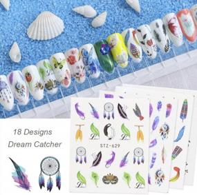img 4 attached to Colorful Nail Art Stickers With Dream Catcher, Feather, And Butterfly Designs - 18 Water Transfer Decals For DIY Nail Decorations, From MissBabe
