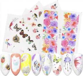 img 3 attached to Красочные наклейки для ногтей с рисунками «Ловец снов», «Перо» и «Бабочка» — 18 наклеек для переноса воды для украшения ногтей своими руками, от MissBabe