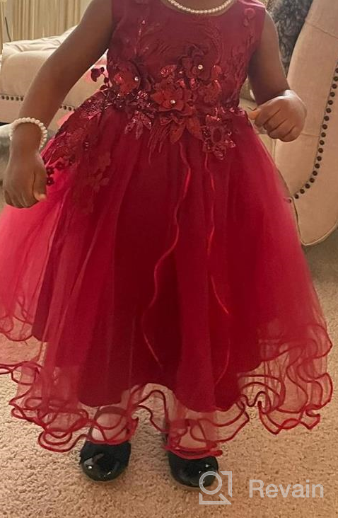 img 1 attached to Weileenice Princess Costume 5-6 Years: 👗 Elegant Burgundy Girls' Clothing to Spark Imagination review by Mike Littlejohn