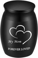 my mom forever loved small memorial cremation urn for human ashes - 1.6" tall bgaflove beautiful keepsake urn handcrafted black decorative funeral engraving logo