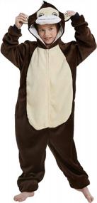 img 3 attached to Детский комбинезон с животными - плюшевая пижама с гориллой для девочек, идеально подходящая для Хэллоуина, Рождества и косплея - CALANTA Monkey Design