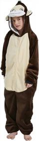 img 4 attached to Детский комбинезон с животными - плюшевая пижама с гориллой для девочек, идеально подходящая для Хэллоуина, Рождества и косплея - CALANTA Monkey Design