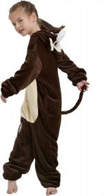 img 1 attached to Детский комбинезон с животными - плюшевая пижама с гориллой для девочек, идеально подходящая для Хэллоуина, Рождества и косплея - CALANTA Monkey Design