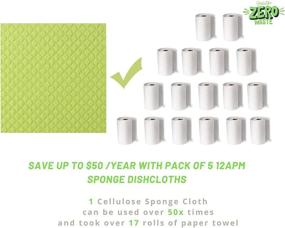 img 1 attached to 🧽 12APM Swedish Dishcloth: Eco-Friendly Cellulose Sponge Cloths, Reusable Cleaning Washcloths/Rag for Kitchen - Pack of 5 (Assorted Plain)