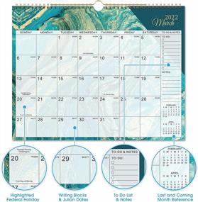 img 2 attached to Stay Organized In 2022 With Our Twin-Wire Bound Wall Calendar - January To December With Julian Dates!