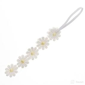 img 1 attached to 🌸 Baby Girls Lace Daisy Flower Headband: Soft and Stylish Floral Crown Wreath