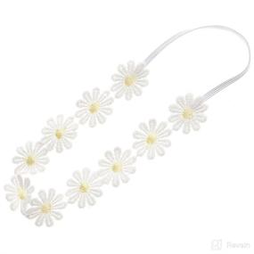 img 2 attached to 🌸 Baby Girls Lace Daisy Flower Headband: Soft and Stylish Floral Crown Wreath