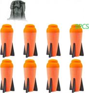 8-pack aevdor mega missile refill for nerf n-strike elite series - compatible darts foam rockets bullets for blaster gun (orange) logo
