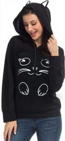 img 4 attached to Cute And Cozy: PERSUN Women'S Cat Ear Hoodie With Kangaroo Pouch