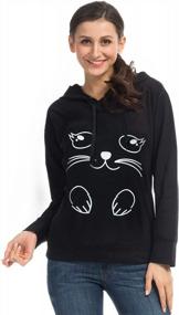 img 3 attached to Cute And Cozy: PERSUN Women'S Cat Ear Hoodie With Kangaroo Pouch