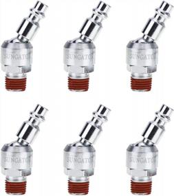 img 4 attached to SUNGATOR 6-Pack 1/4-Inch NPT Swivel Air Plug And Coupler Set For Industrial Air Hose Fittings