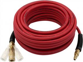 img 4 attached to INTERTOOL Hybrid Air Hose 1/4-Inch X 50 Feet, Heavy Duty Reinforced Lining, Lightweight, No-Kink, Flexible, All-Weather, 1/4-Inch MNPT, I/M Brass Fittings, Plug, Quick Coupler, PT08-1762