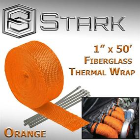 img 4 attached to 🔥 Orange Fiberglass Heat Shield Wrap - Stark Thermal Wrap 1" Wide x 50' Long for Exhaust Manifold/Header