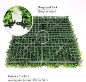 img 1 attached to Pack Of 6 ULAND Artificial Boxwood Hedges Panels For Outdoor And Indoor Gardens, Faux Grass Shrubs Topiary Mat, Greenery Wall Backdrop, Privacy Screen Fence