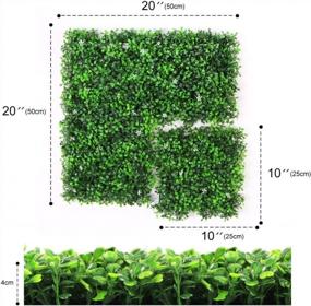 img 3 attached to Pack Of 6 ULAND Artificial Boxwood Hedges Panels For Outdoor And Indoor Gardens, Faux Grass Shrubs Topiary Mat, Greenery Wall Backdrop, Privacy Screen Fence