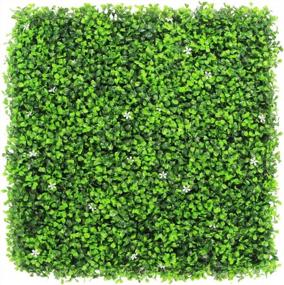 img 4 attached to Pack Of 6 ULAND Artificial Boxwood Hedges Panels For Outdoor And Indoor Gardens, Faux Grass Shrubs Topiary Mat, Greenery Wall Backdrop, Privacy Screen Fence
