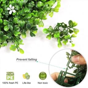 img 2 attached to Pack Of 6 ULAND Artificial Boxwood Hedges Panels For Outdoor And Indoor Gardens, Faux Grass Shrubs Topiary Mat, Greenery Wall Backdrop, Privacy Screen Fence