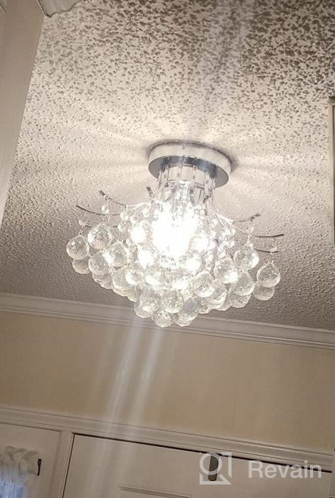 img 1 attached to Saint Mossi Chandelier Modern K9 Crystal Chandelier Light, Flush Mount Light Ceiling Chandelier Light Fixture For Dining Room Bathroom Bedroom Livingroom, 3-Light review by Matt Buchanan