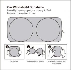 img 1 attached to Tinpec Windshield Sun Shade - Premium Car Sun Protector, Heat And Sun Blocker For Most Cars, Trucks, And Vans - Made With Polyester Fabric (75X35.4Inch)