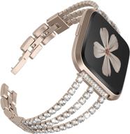 🎀 stylish and elegant champagne gold bracelet replacement for fitbit versa - toyouths stainless steel jewelry band accessory for women logo