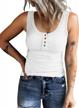 sizzling summer style: women's sleeveless henley tank tops with ribbed v neck and button down - find your perfect fit with kinlonsair logo