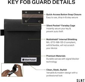 img 2 attached to 🔒 Silent Pocket Signal Blocking Faraday Key Fob Case - Car Anti-Theft Device Shielding Against All Signal Types, Including RFID Blocking & Durable Faraday Bag, Universal Fit for Most Car Key Fobs (Deep Purple)