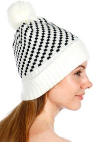 img 3 attached to Stay Cozy And Stylish With SERENITA Knit Pom Pom Beanie Winter Hat For Women And Men: Soft, Warm, And Patterned With Cable Knit And Stretch Caps