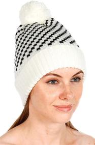 img 4 attached to Stay Cozy And Stylish With SERENITA Knit Pom Pom Beanie Winter Hat For Women And Men: Soft, Warm, And Patterned With Cable Knit And Stretch Caps