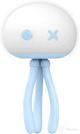 🐙 blue led dimmable baby bedside night light - jellyfish baby night light with flexible tripod for breastfeeding and rechargeable kids night lights for bedroom логотип