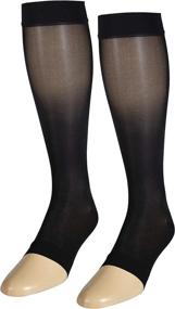 img 1 attached to NuVein Sheer Compression Stockings - Medium Denier, Knee High, Open Toe, Black, Medium - 15-20 MmHg Support For Fashion And Comfort