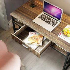 img 2 attached to Рабочий стол 47 дюймов: компьютерный стол DEWEL с выдвижным ящиком и местом для хранения для кабинета в домашнем офисе