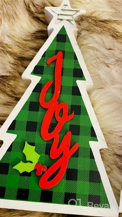 img 1 attached to Add A Rustic Touch To Your Christmas Decor With OYATON'S 3 Pack Wood Christmas Tree Signs - Joy, Noel, And Ho Ho Ho review by Donna Maupin