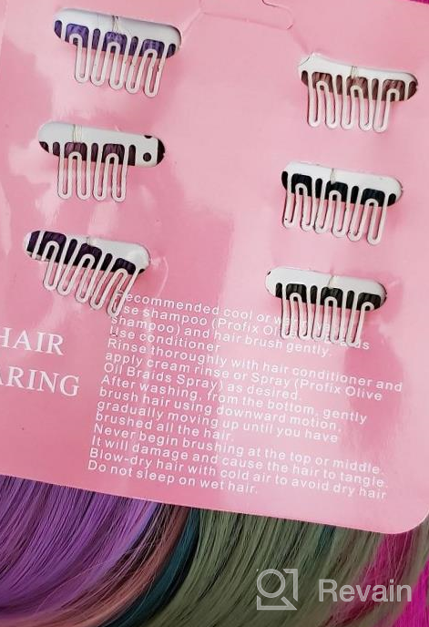 img 1 attached to Vibrant Felendy Colored Hair Extensions: Clip-In And Curly/Straight For Women - 12Pcs Rainbow Hairpieces To Highlight Your Hair review by Meg Manzanares