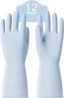 pacific ppe 12 pairs dishwashing gloves | 12 inches blue rubber kitchen gloves for household cleaning, gardening | long dish gloves (large size) logo