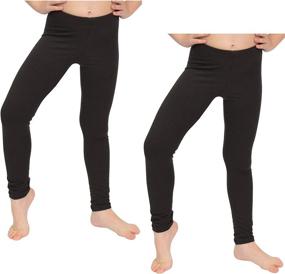 img 4 attached to Stretch Comfort Girlss Cotton Leggings Girls' Clothing and Leggings