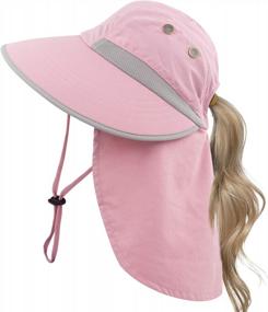 img 4 attached to Packable Mesh Sun Hat For Women - Wide Brim UV Protection Cap For Outdoor Activities Such As Fishing, Summer Beach, With Neck Flap - Muryobao