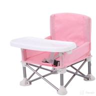 👶 foldable children's baby dining chair with tray and bag - portable, outdoor & travel-friendly pink seat logo
