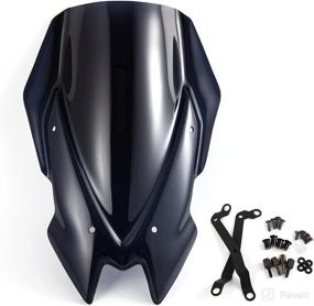 img 4 attached to 🏍️ Evomosa Double Bubble Motorcycle Windshield Windscreen Sports Visor for Kawasaki Z900 2020-2021