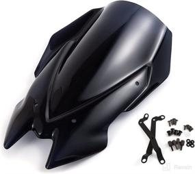 img 2 attached to 🏍️ Evomosa Double Bubble Motorcycle Windshield Windscreen Sports Visor for Kawasaki Z900 2020-2021