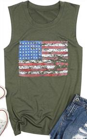img 4 attached to Women'S USA Flag Print Tank Top - Patriotic Stars & Stripes Vest Tee For Summer