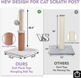 img 3 attached to Enhance Your Cat's Playtime with the Homagico Cat Scratching Post: Tall, Interactive, and Massage-Ready!