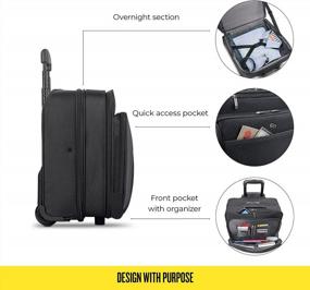 img 2 attached to Solo New York Westside Rolling Overnight Laptop Bag - Stylish and Compact Case for Men and Women, Black 16 inch Laptop Capacity