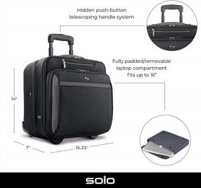 img 3 attached to Solo New York Westside Rolling Overnight Laptop Bag - Stylish and Compact Case for Men and Women, Black 16 inch Laptop Capacity