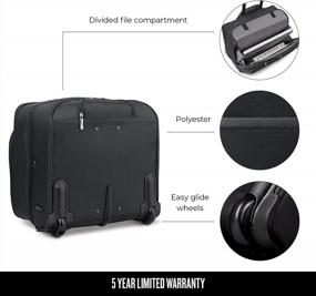 img 1 attached to Solo New York Westside Rolling Overnight Laptop Bag - Stylish and Compact Case for Men and Women, Black 16 inch Laptop Capacity