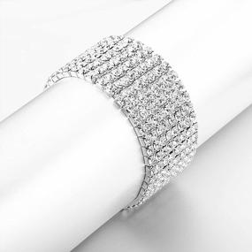 img 3 attached to LDPF Rhinestone Stretch Bracelet For Wedding,Prom,Bridal,Costume,Figure Competition,Beauty Pageant