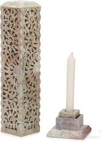 img 3 attached to 🎁 Carry Me Handmade Marble Soapstone Incense Stick Burner, Candle Stick Holder, Tea Light Burner - Exquisite Floral Carving for Gifting. Decorative Home and Kitchen Decor (3 x 3 x 11 Inches)